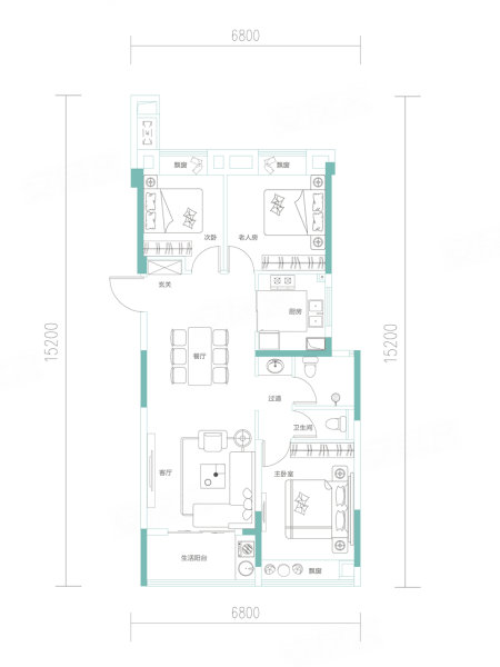 恺德光谷熙园(新房)3室2厅2卫99㎡南北218万