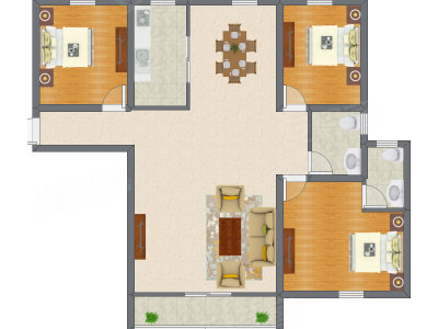 3室2厅 94.00平米