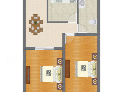 2室1厅 79.60平米户型图