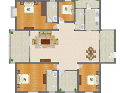 4室2厅 210.00平米