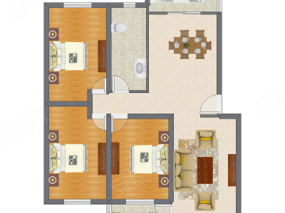 3室2厅 141.11平米