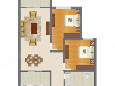 2室2厅 78.50平米