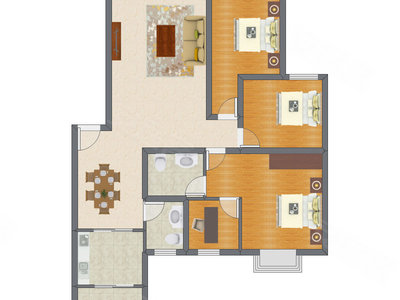 3室2厅 118.72平米