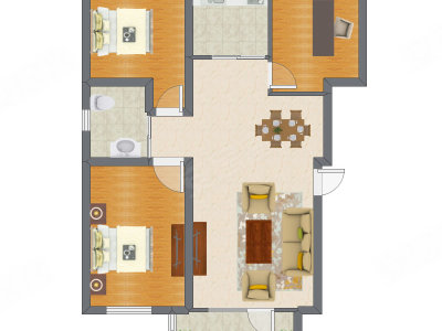3室2厅 92.91平米