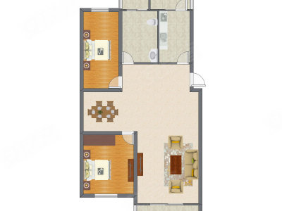 2室2厅 146.00平米