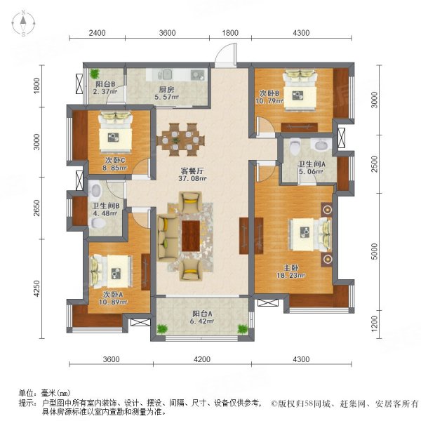 鹭湖宫15区 全景仓 河景房 大套四 户型大气采光好