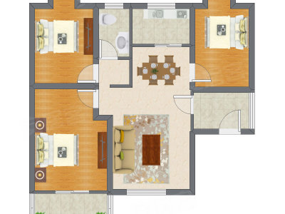 3室2厅 96.43平米