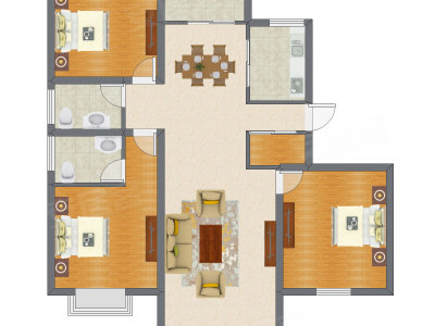 3室2厅 137.60平米