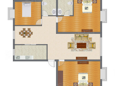 2室2厅 154.00平米户型图