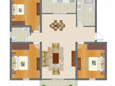 3室2厅 106.90平米