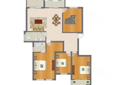 3室2厅 127.50平米