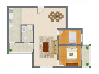 2室2厅 100.75平米户型图