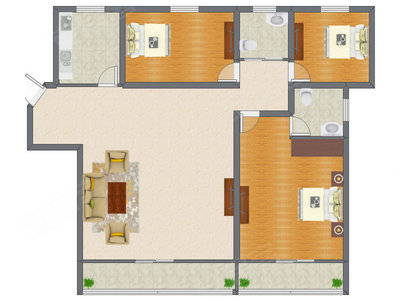 3室1厅 132.11平米