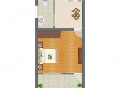 1室1厅 35.65平米