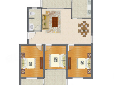 3室2厅 94.27平米