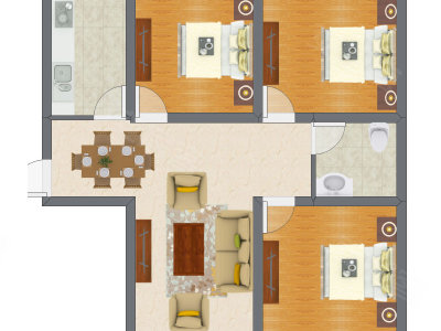 3室2厅 86.70平米