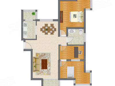 3室2厅 114.55平米