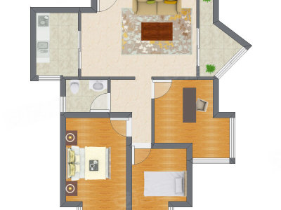 3室1厅 90.43平米