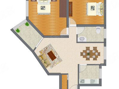 2室2厅 98.54平米