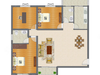3室2厅 160.45平米