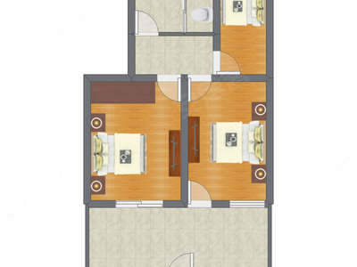 3室1厅 59.98平米