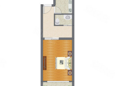 1室0厅 30.46平米户型图
