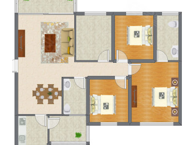 3室2厅 94.30平米