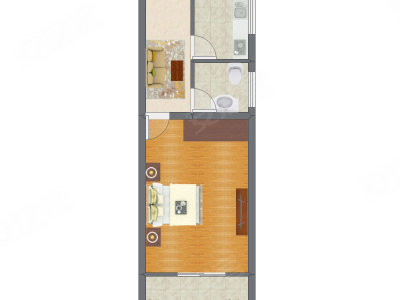1室1厅 36.13平米
