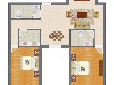 2室2厅 130.00平米