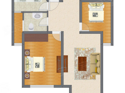 2室1厅 92.74平米户型图