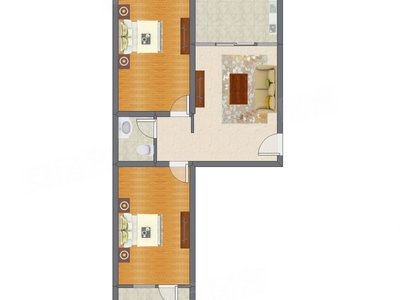 2室1厅 94.24平米户型图
