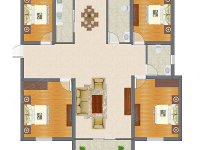 4室2厅 107.04平米