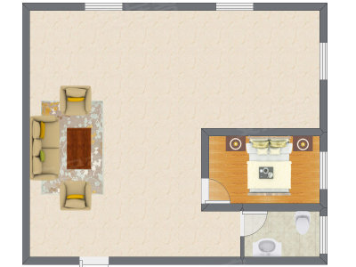 1室1厅 74.51平米户型图