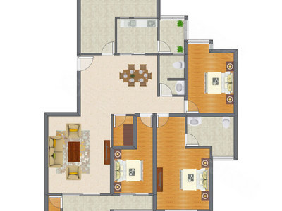 3室2厅 161.71平米