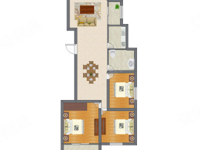 3室2厅 73.60平米