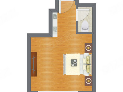 1室0厅 29.00平米户型图