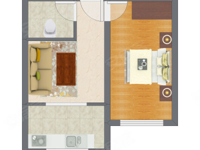 1室1厅 45.57平米