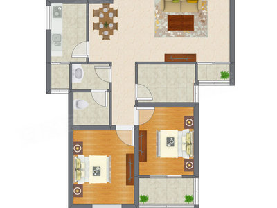 2室2厅 90.40平米