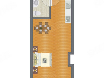 1室0厅 48.80平米户型图