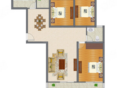 3室2厅 125.58平米户型图