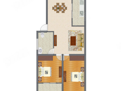 2室2厅 90.45平米