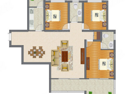 3室2厅 101.69平米