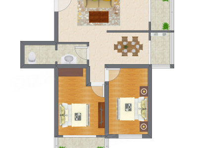 2室2厅 94.85平米户型图