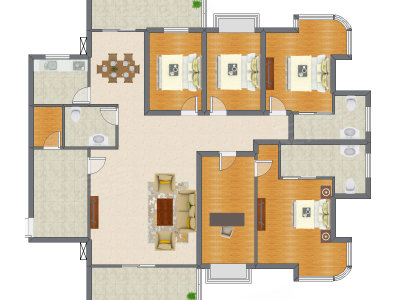 5室2厅 168.00平米户型图