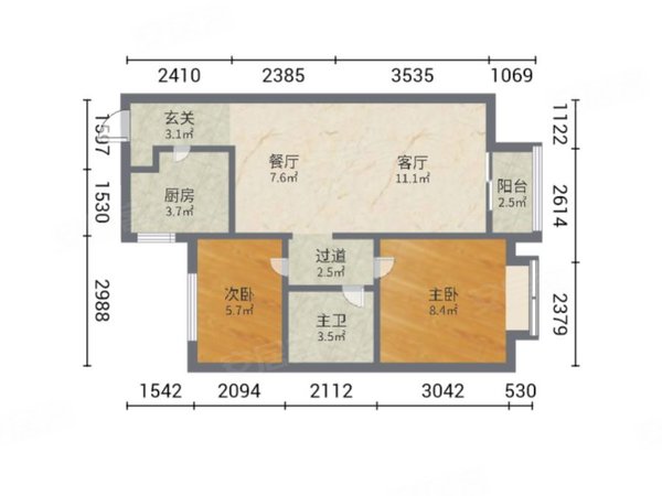 郑州中原五龙口建业盛悦府建业盛悦府 2室2厅1卫 电梯房 精装修72平米出租房源真实图片