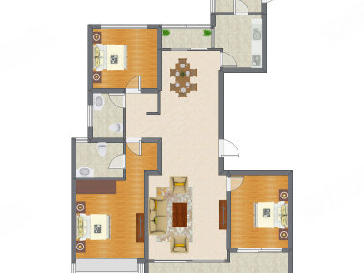 3室2厅 148.00平米户型图