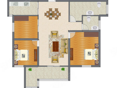 3室1厅 96.14平米