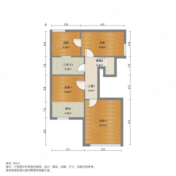 蓝波湾4室2厅2卫116.72㎡南北178万