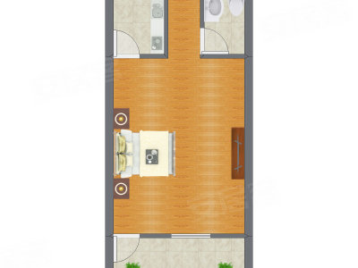 1室1厅 50.33平米