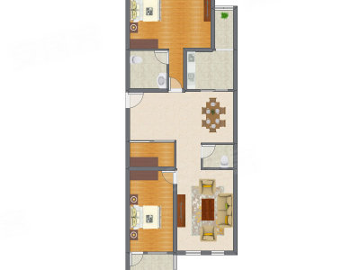 2室2厅 134.72平米户型图